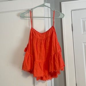 Aerie Flowy Coral Tank Top (size M, slightly oversized/adjustable)